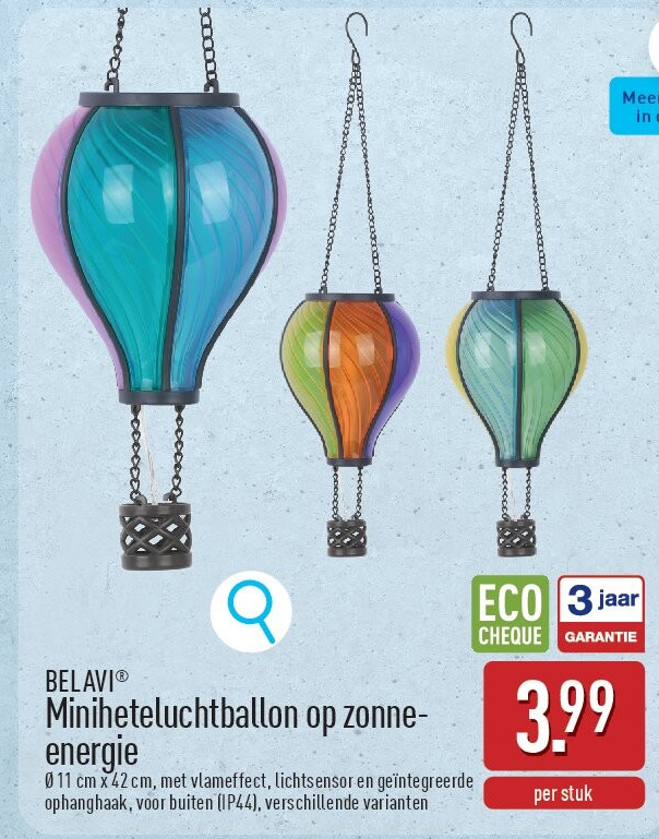 Miniheteluchtballon op zonne- energie