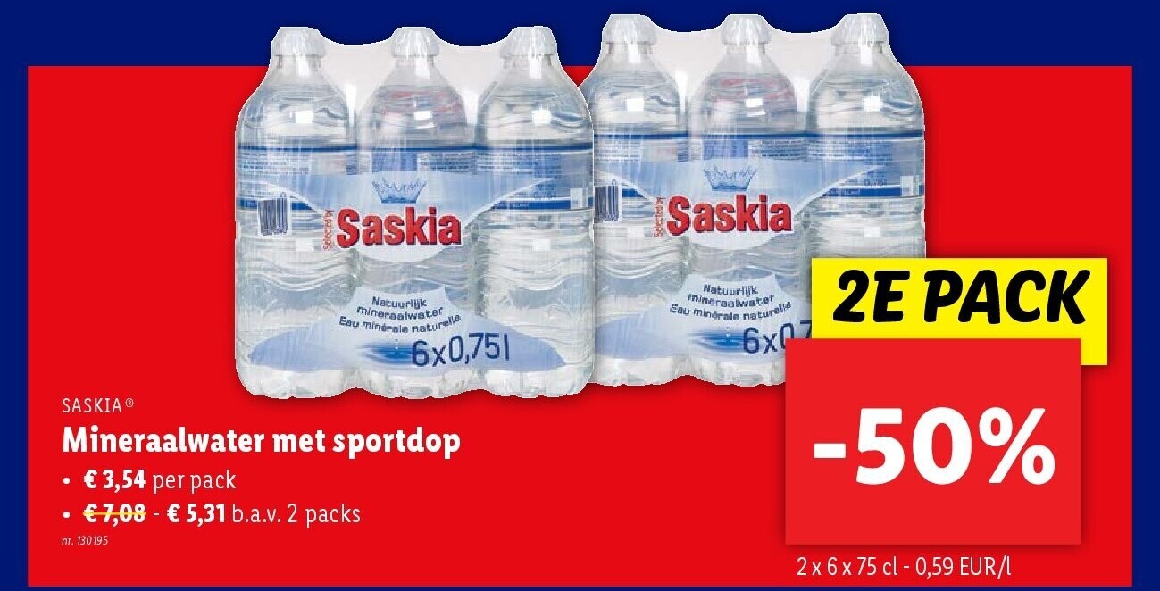 Mineraalwater met sportdop