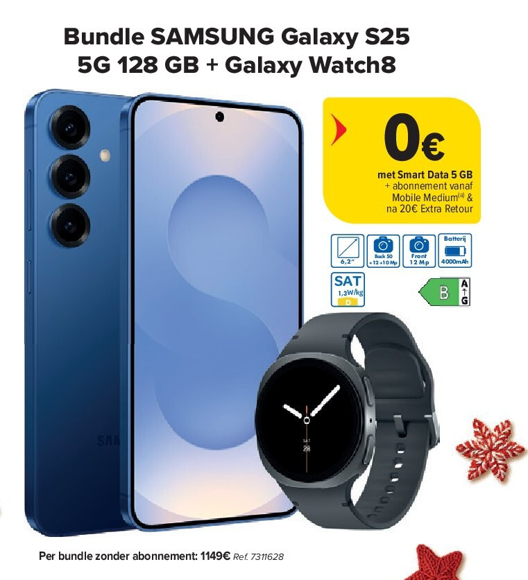 Bundle SAMSUNG Galaxy S25 5G 128 GB + Galaxy Watch8