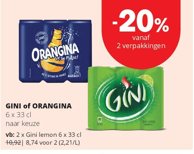 Gini lemon 6 x 33 cl