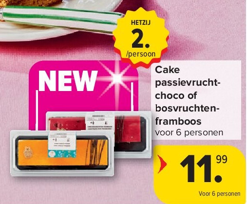 Cake passievruchtchoco of bosvruchtenframboos
