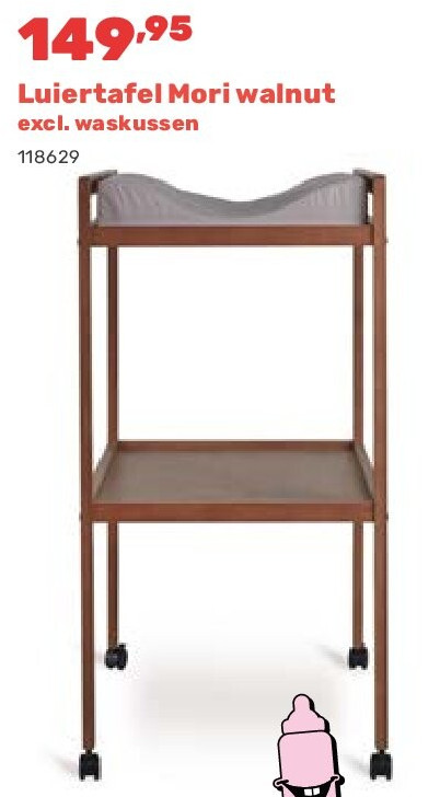 Luiertafel Mori walnut