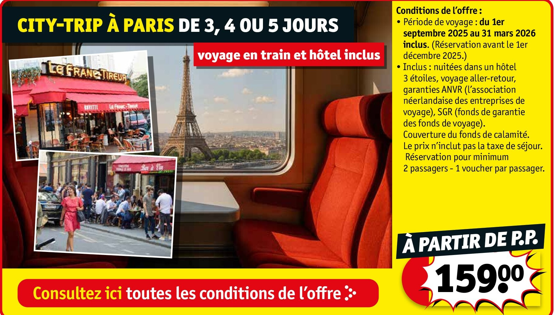 CITY-TRIP À PARIS DE 3, 4 OU 5 JOURS