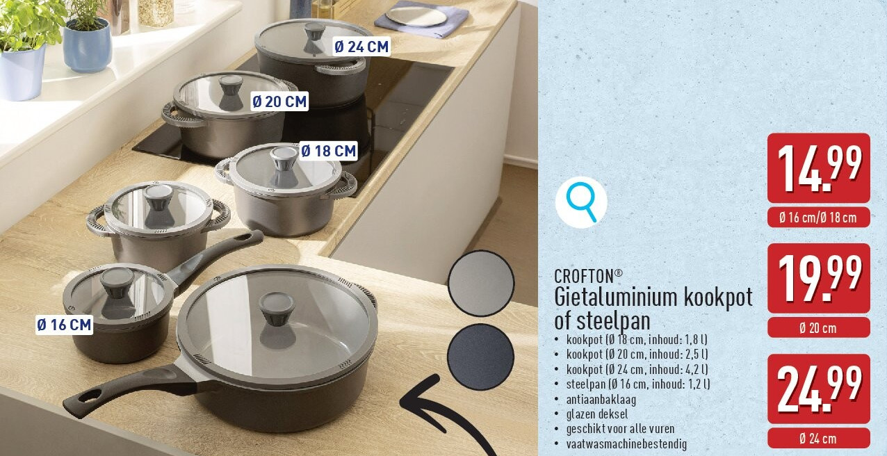 Gietaluminium kookpot of steelpan