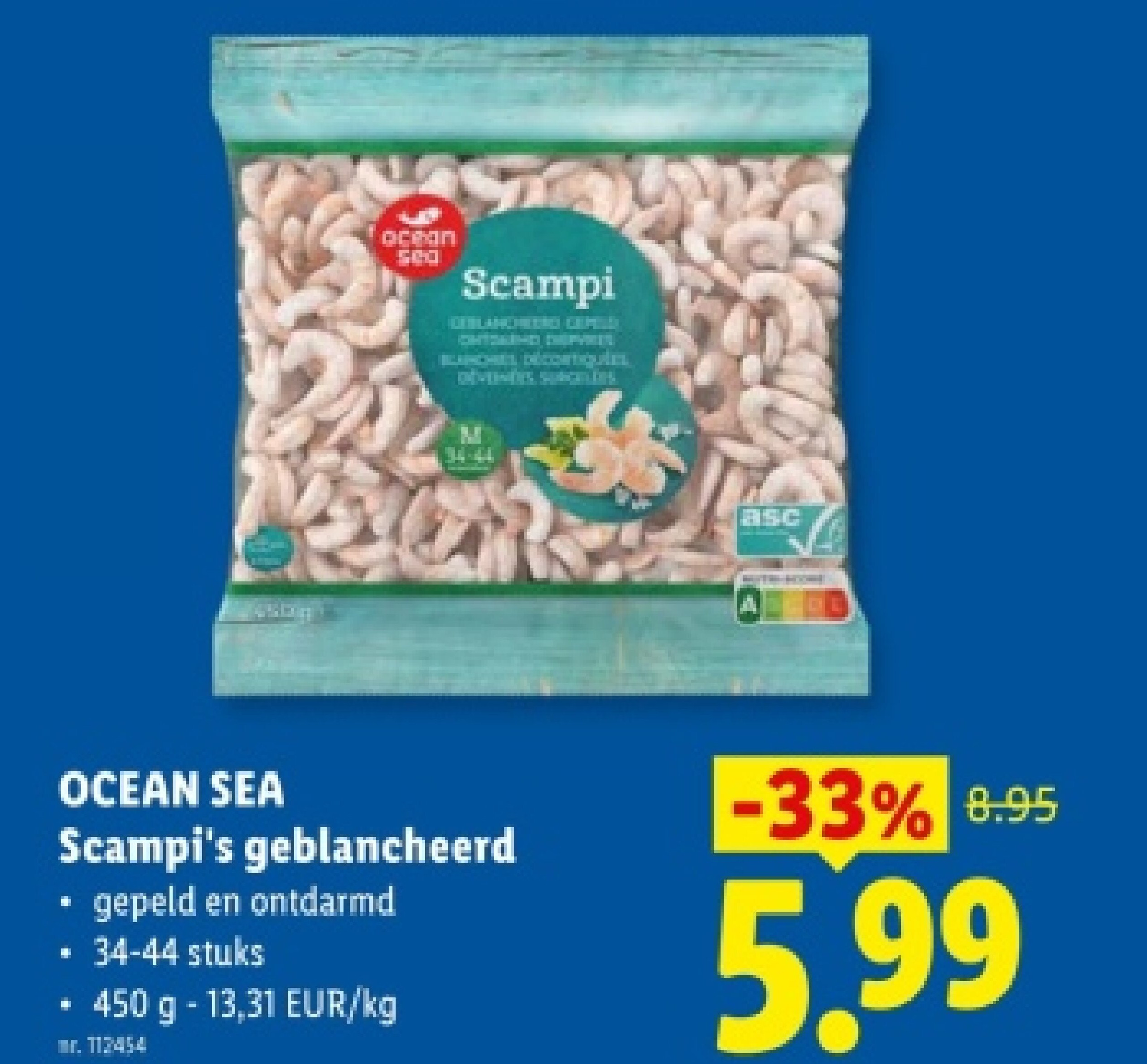 Scampi's geblancheerd