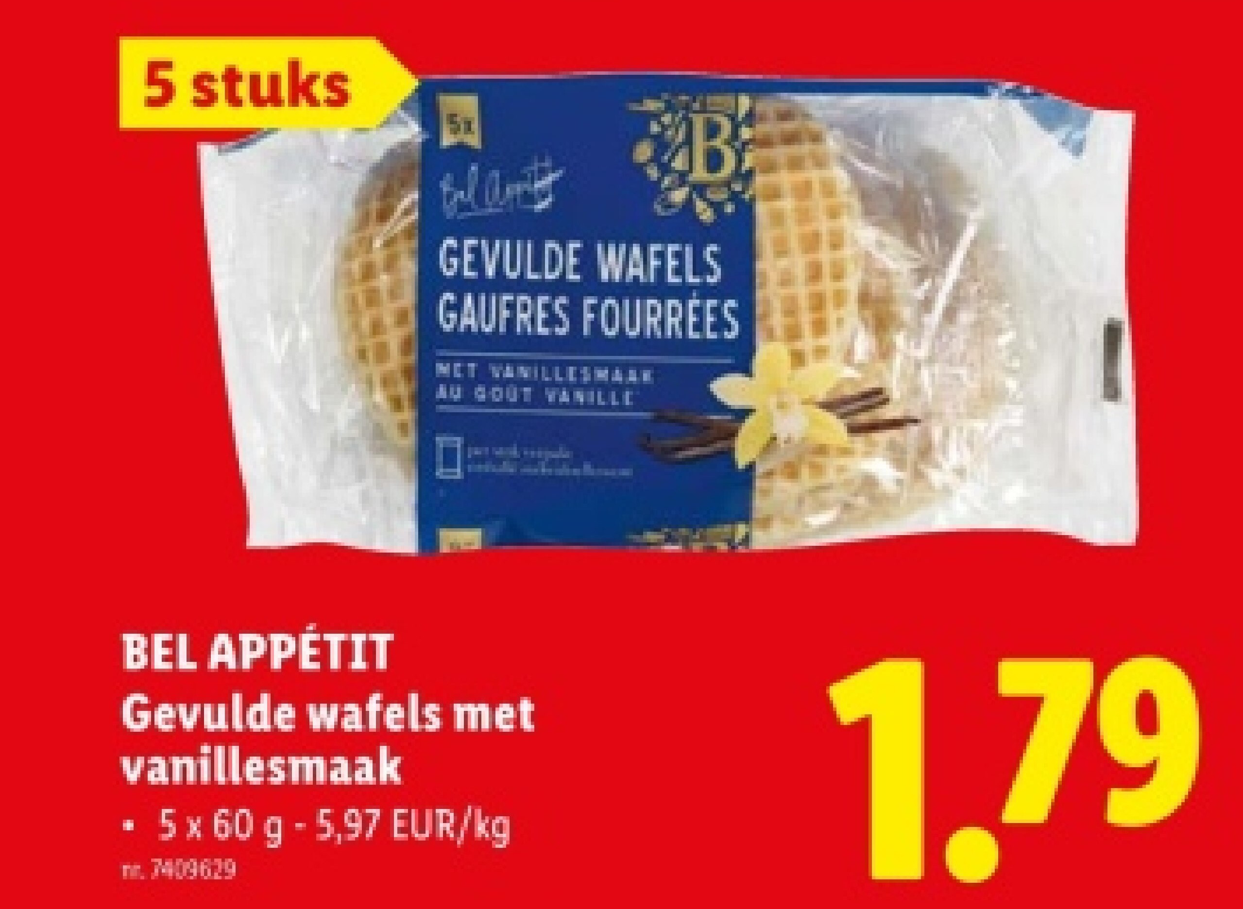 Gevulde wafels met vanillesmaak