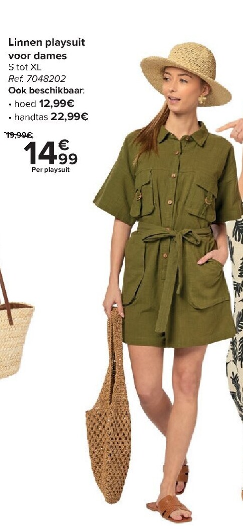 Linnen playsuit voor dames