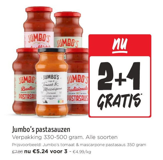 Jumbo’s pastasauzen