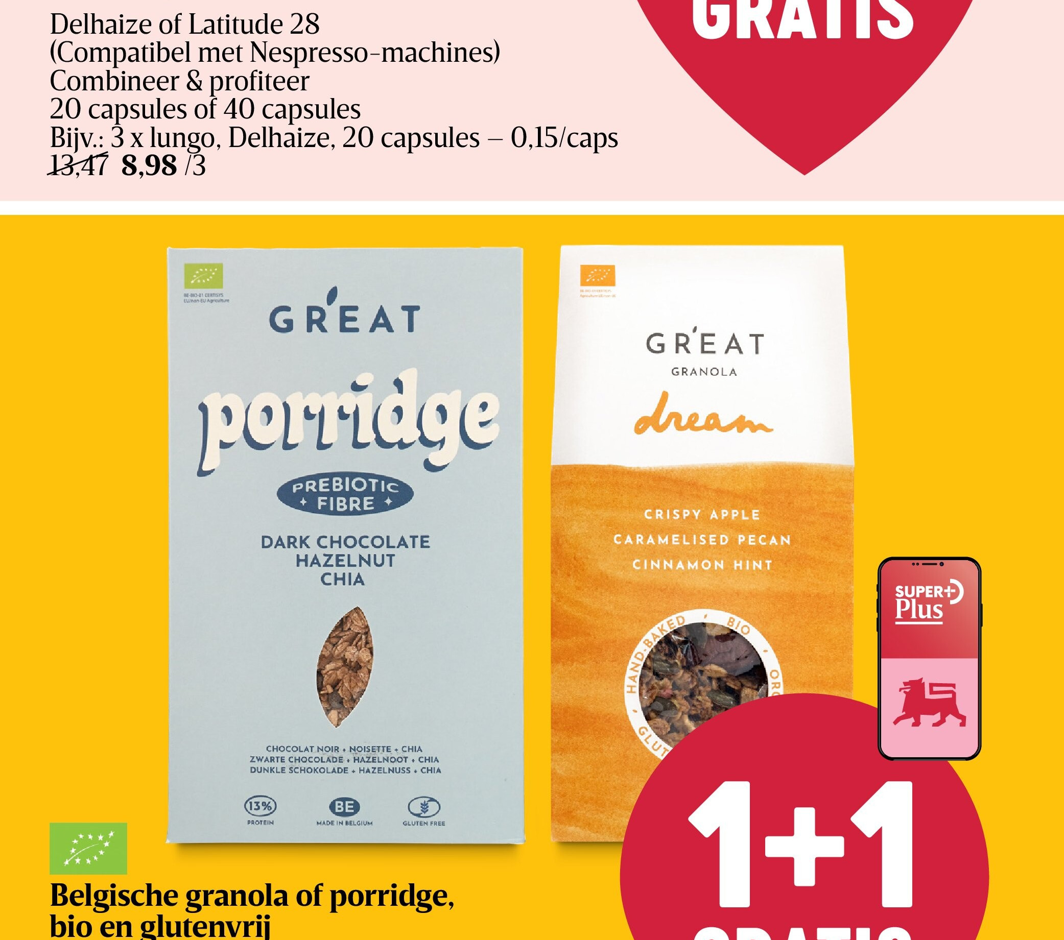 Belgische granola of porridge, bio en glutenvrij