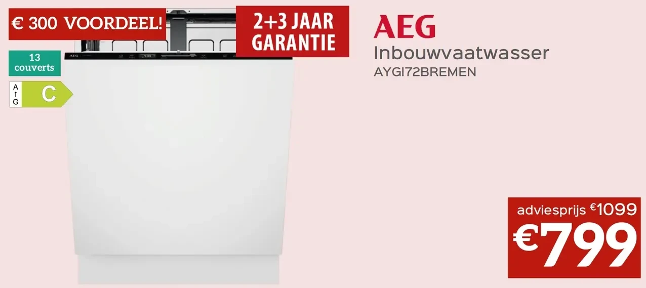 AEG Inbouwvaatwasser AYGI72BREMEN