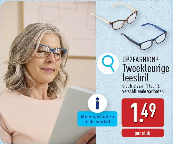 Tweekleurige leesbril