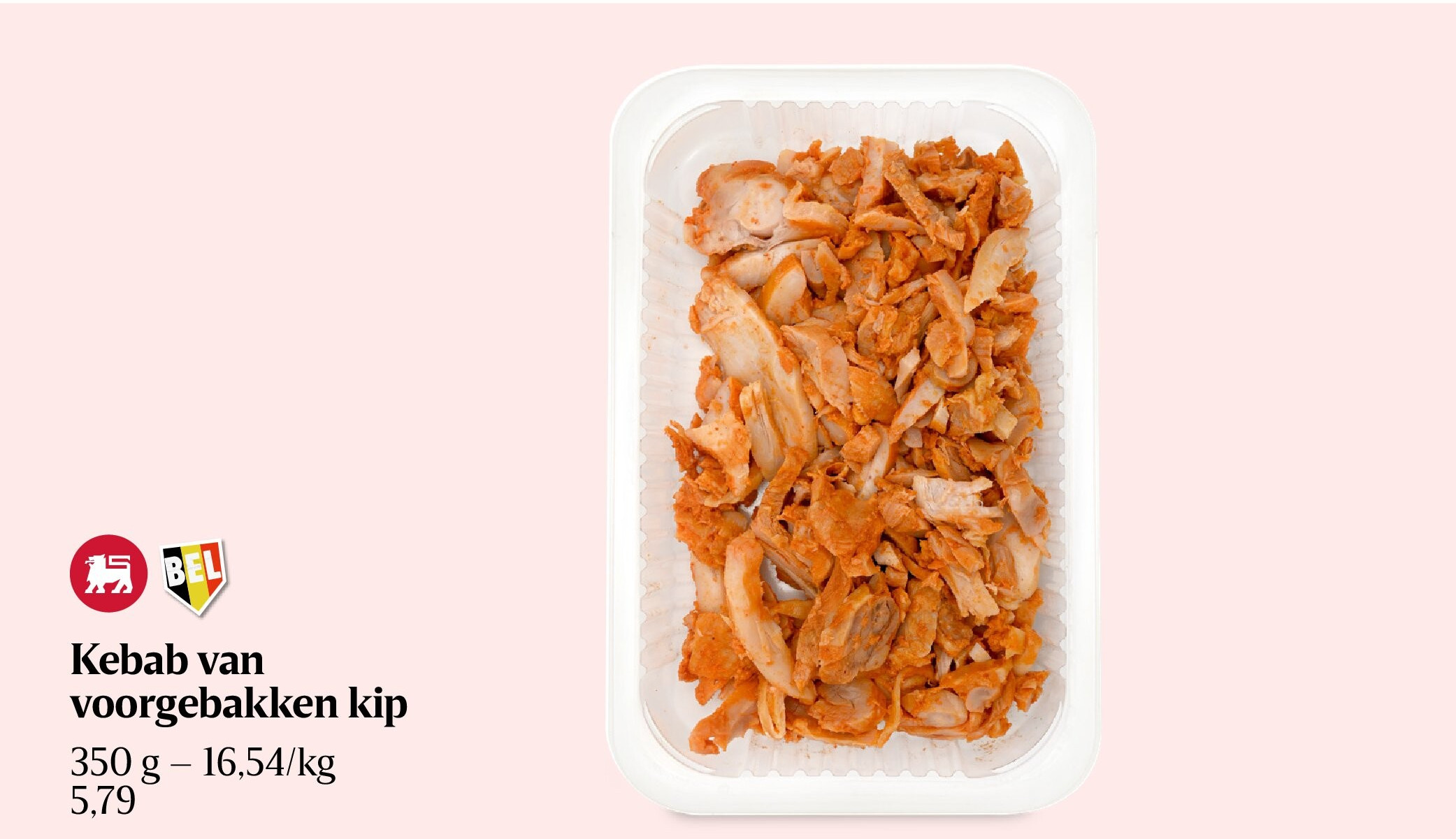 Kebab van voorgebakken kip