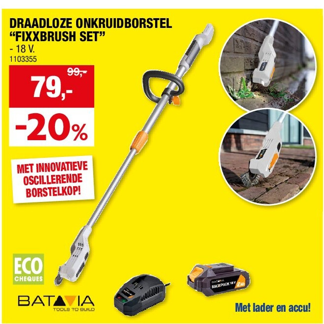 DRAADLOZE ONKRUIDBORSTEL “FIXXBRUSH SET”