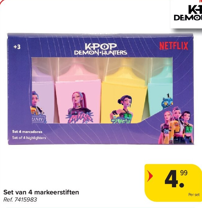 Set van 4 markeerstiften