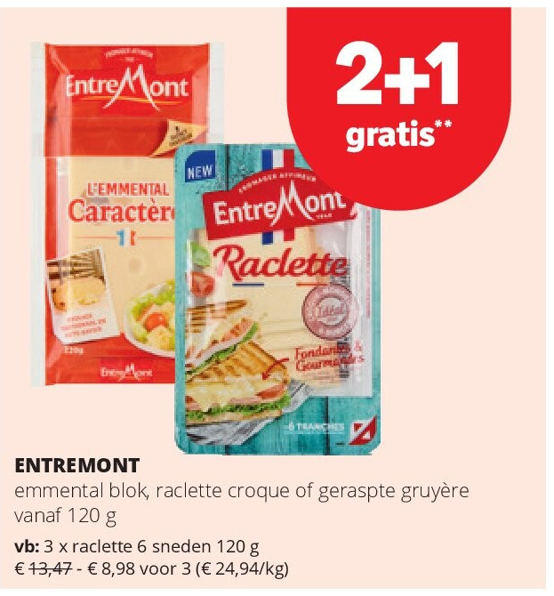 ENTREMONT raclette 6 sneden 120 g