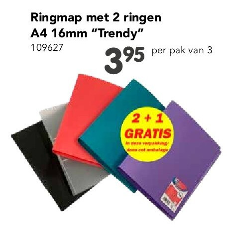 Ringmap met 2 ringen A4 16mm “Trendy”