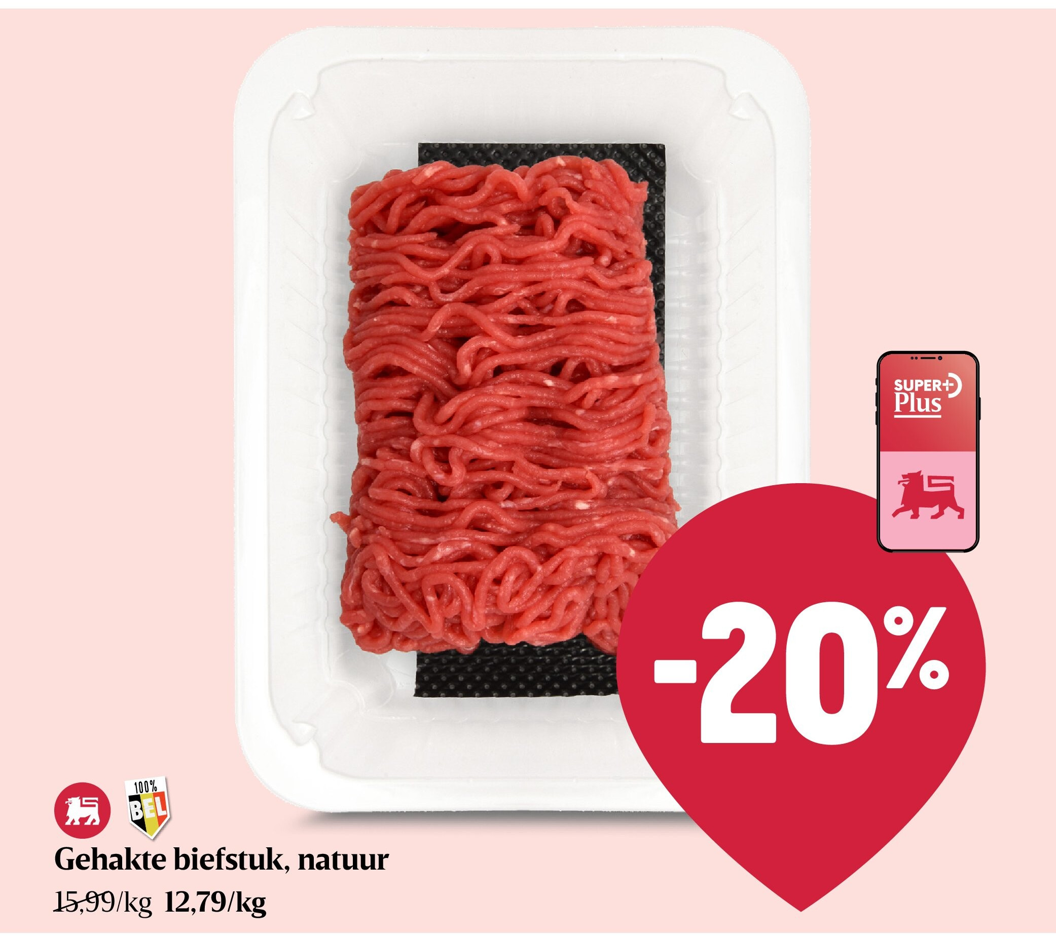 Gehakte biefstuk, natuur