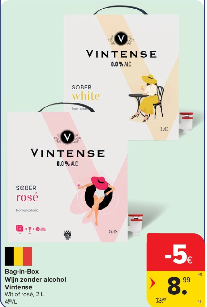 Bag-in-Box Wijn zonder alcohol Vintense