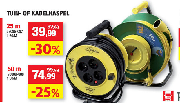 TUIN- OF KABELHASPEL 25 m