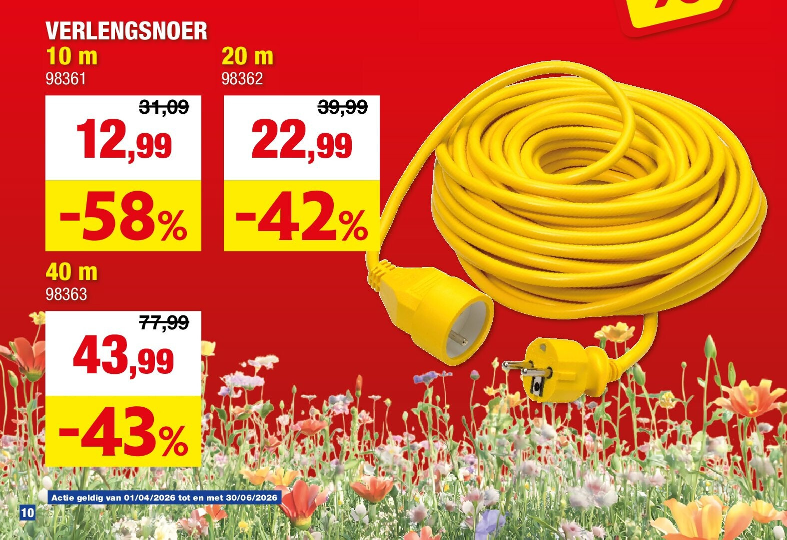 VERLENGSNOER 10 m
