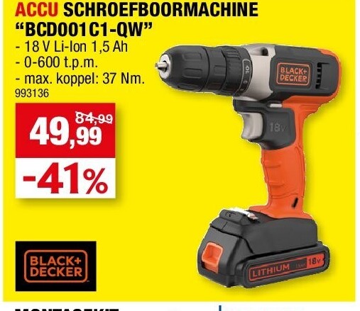 ACCU SCHROEFBOORMACHINE “BCD001C1-QW”