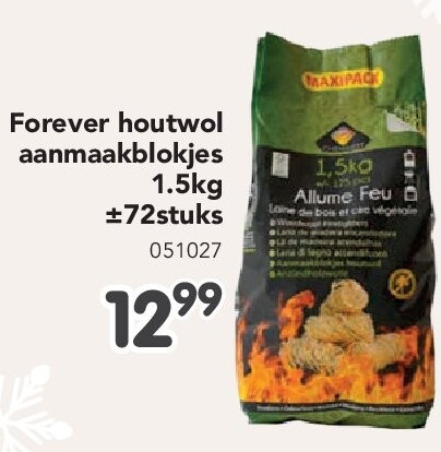 Forever houtwol aanmaakblokjes 1.5kg ±72stuks