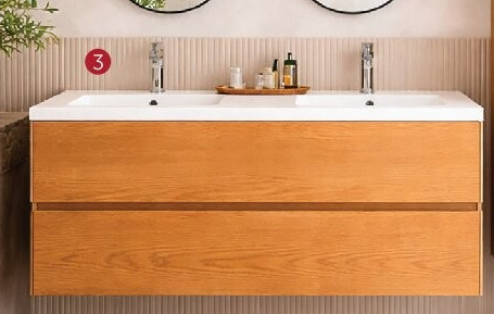 BADKAMERMEUBEL “FIOR” [ 2 ] WASTAFELKAST