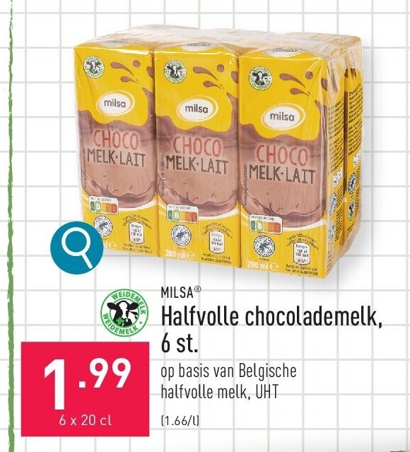 Halfvolle chocolademelk, 6 st.