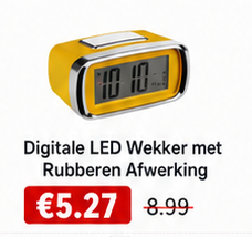 Digitale LED Wekker met Rubberen Afwerking
