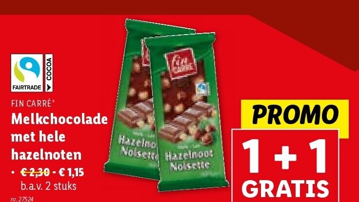 Melkchocolade met hele hazelnoten