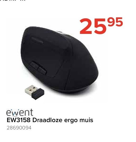 EW3158 Draadloze ergo muis