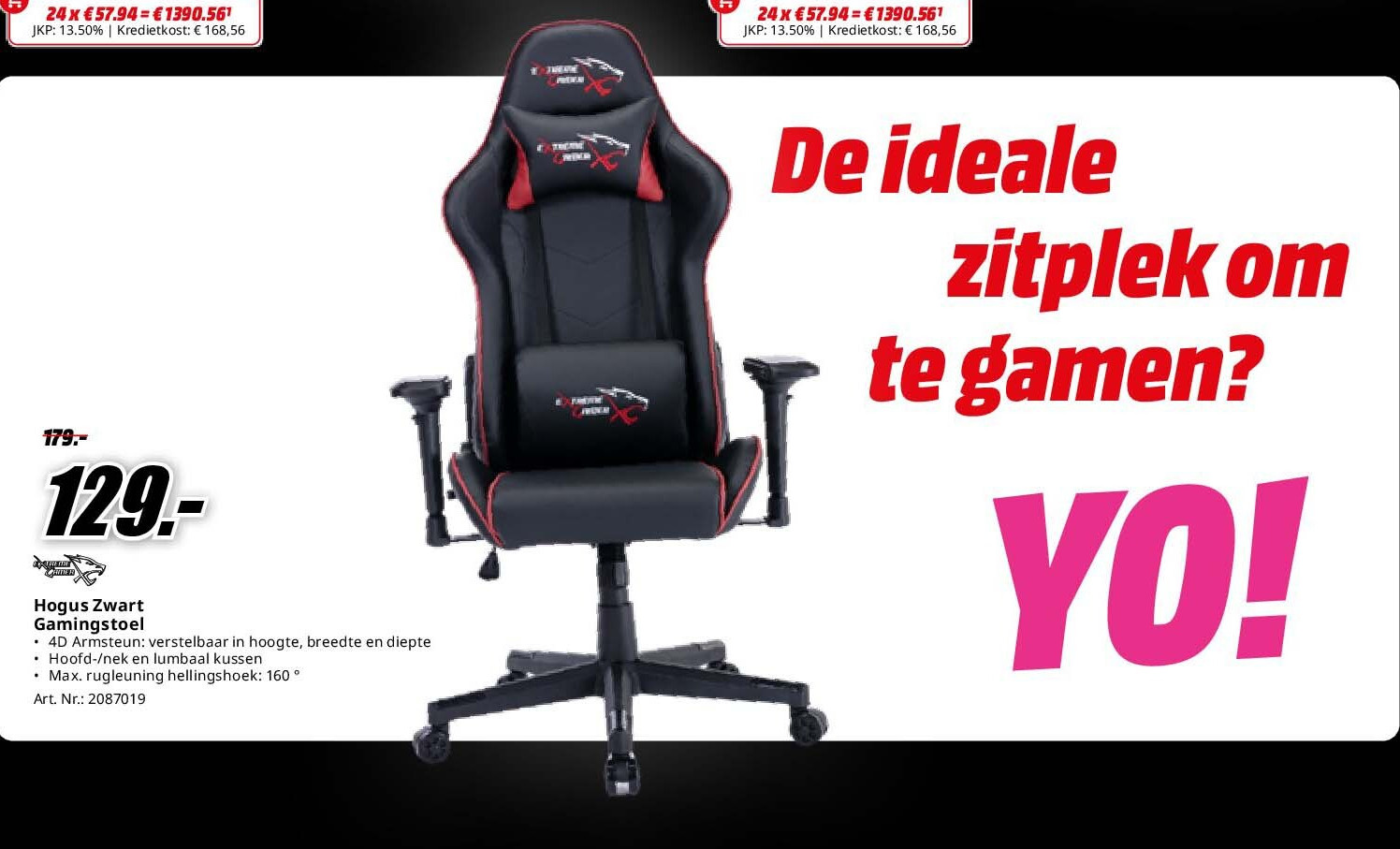 Hogus Zwart Gamingstoel