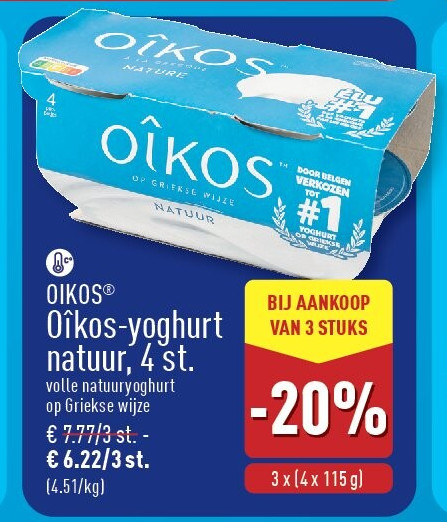 Oîkos-yoghurt natuur, 4st.