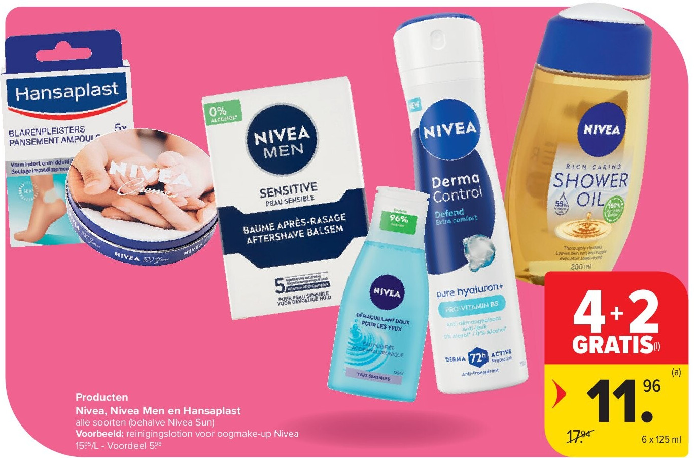 Producten Nivea, Nivea Men en Hansaplast