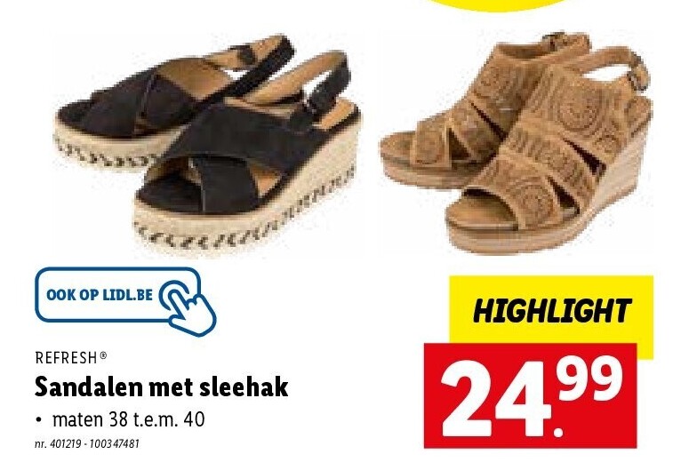 Sandalen met sleehak