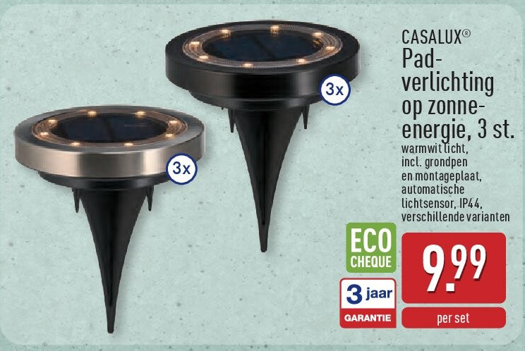 Padverlichting op zonneenergie, 3st.