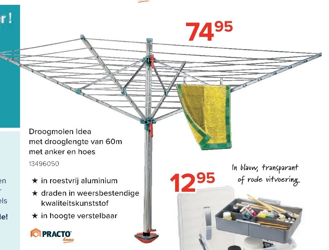Droogmolen Idea met drooglengte van 60m met anker en hoes