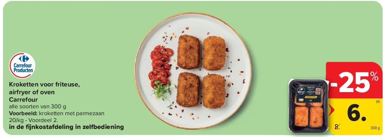 Kroketten voor friteuse, airfryer of oven Carrefour