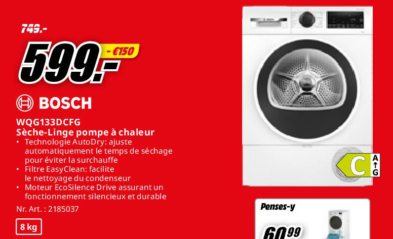 WQG133DCFG Sèche-Linge pompe à chaleur