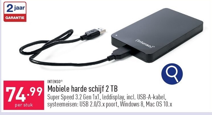 Mobiele harde schijf 2TB