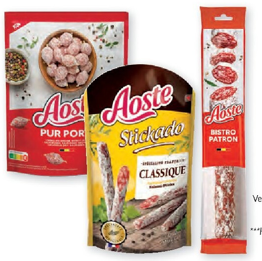 Aoste snacks, Stickado en Bistro