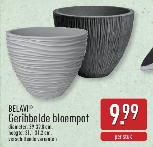 Geribbelde bloempot