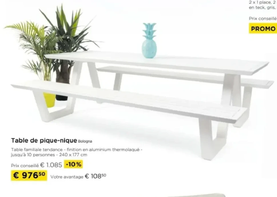 Table de pique-nique Bologna