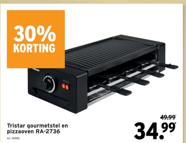 Tristar gourmetstel en pizzaoven RA-2736