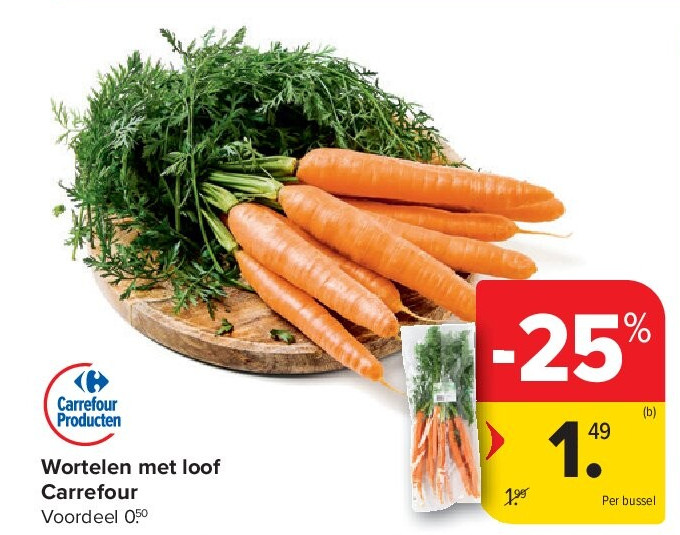 Wortelen met loof Carrefour