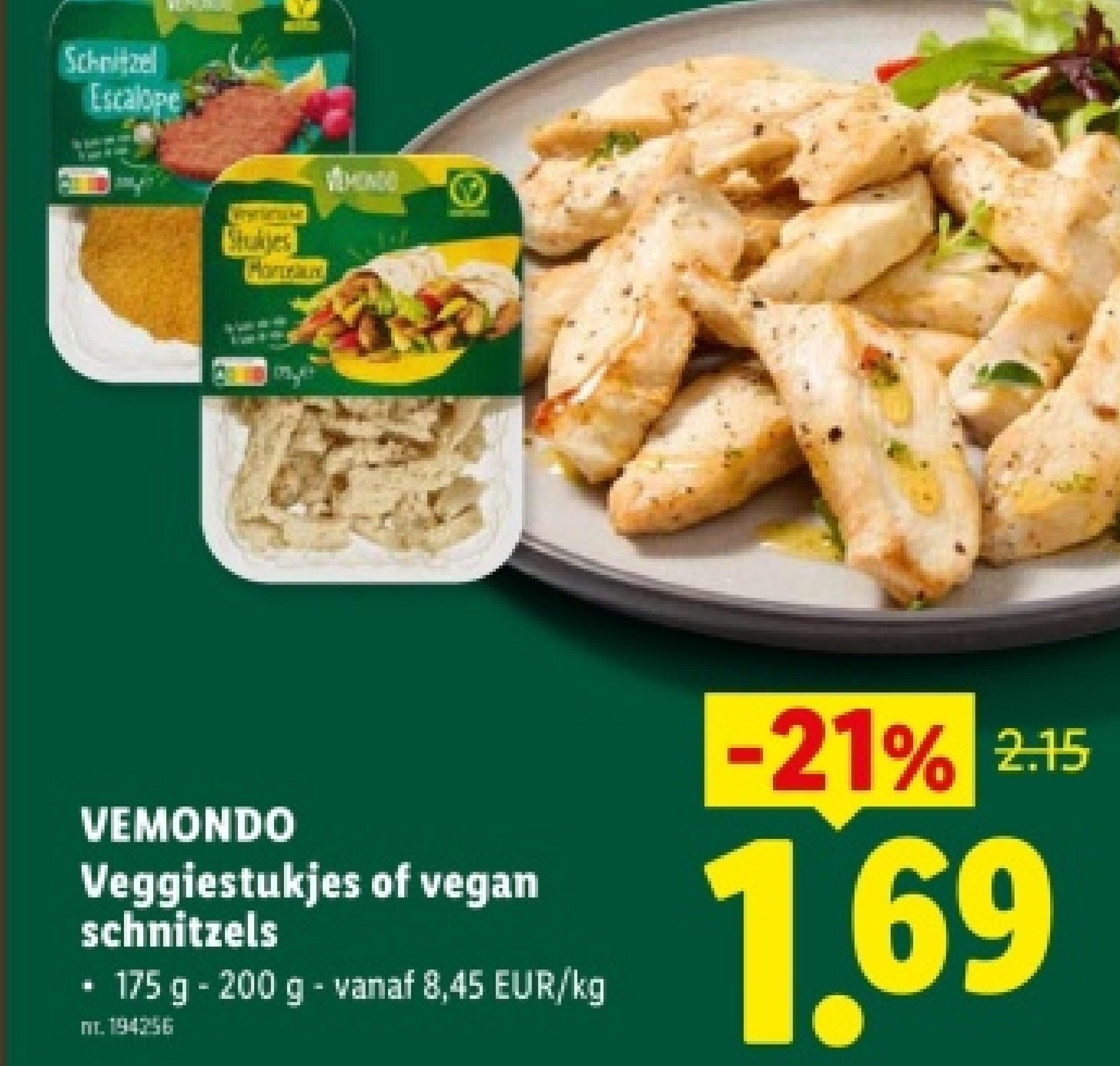 Veggiestukjes of vegan schnitzels