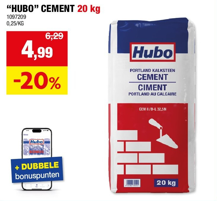 “HUBO” CEMENT 20 kg