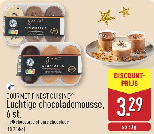 Luchtige chocolademousse, 6st.
