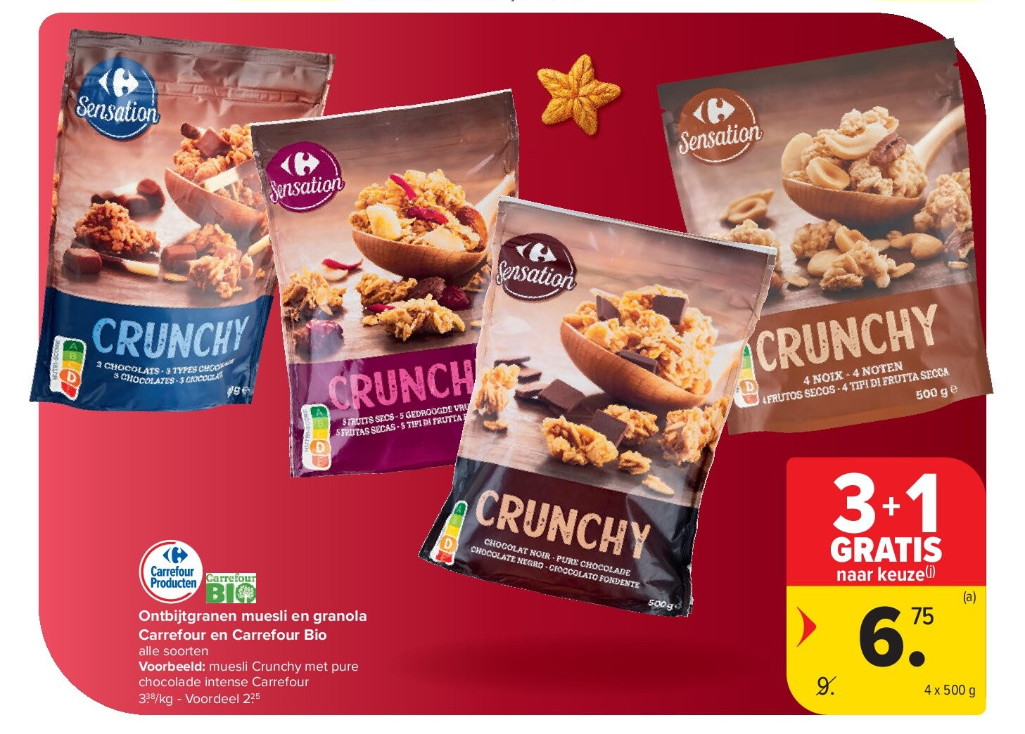 Ontbijtgranen muesli en granola Carrefour en Carrefour Bio