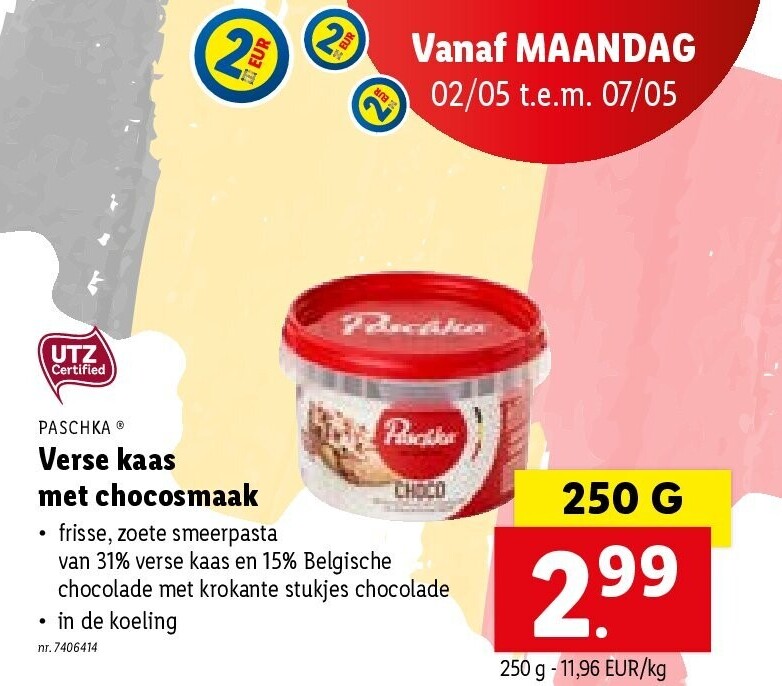Verse kaas met chocosmaak